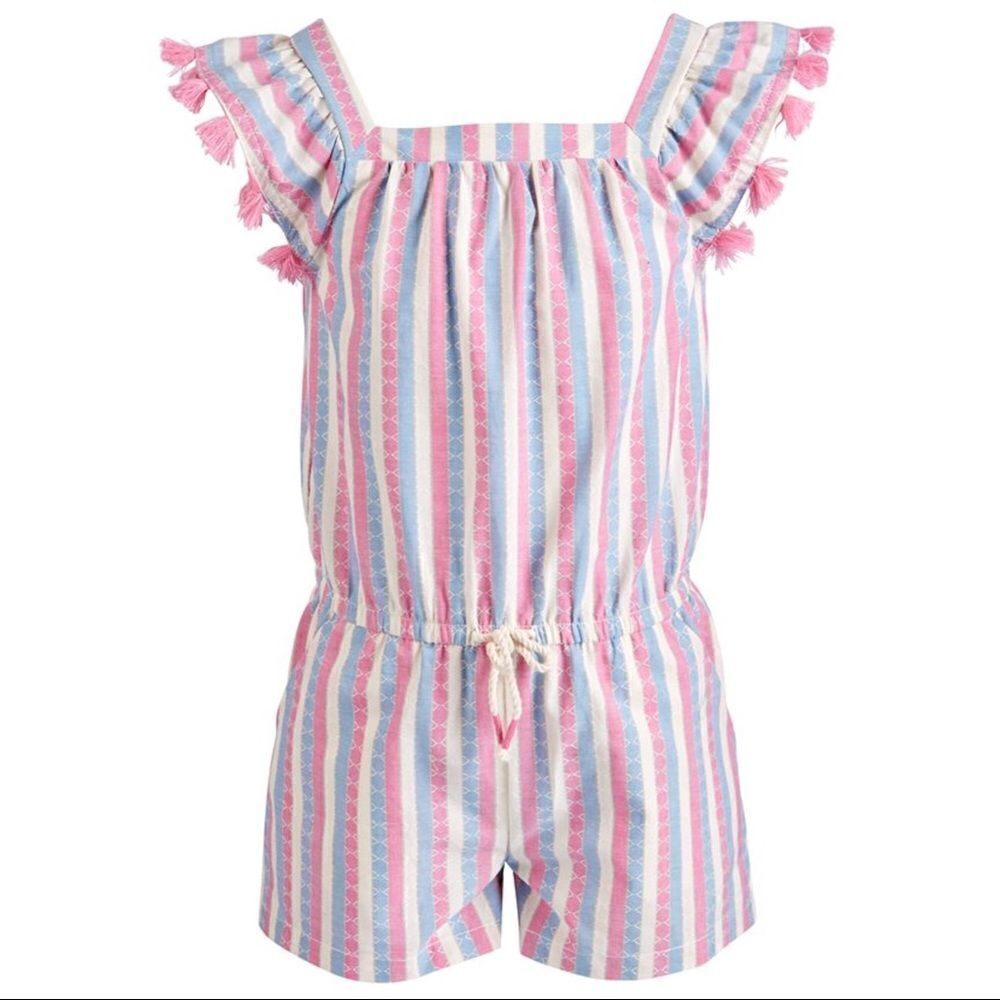 ✨3xHP✨
Toddler Girls Striped Tassel-Trim Romper✨